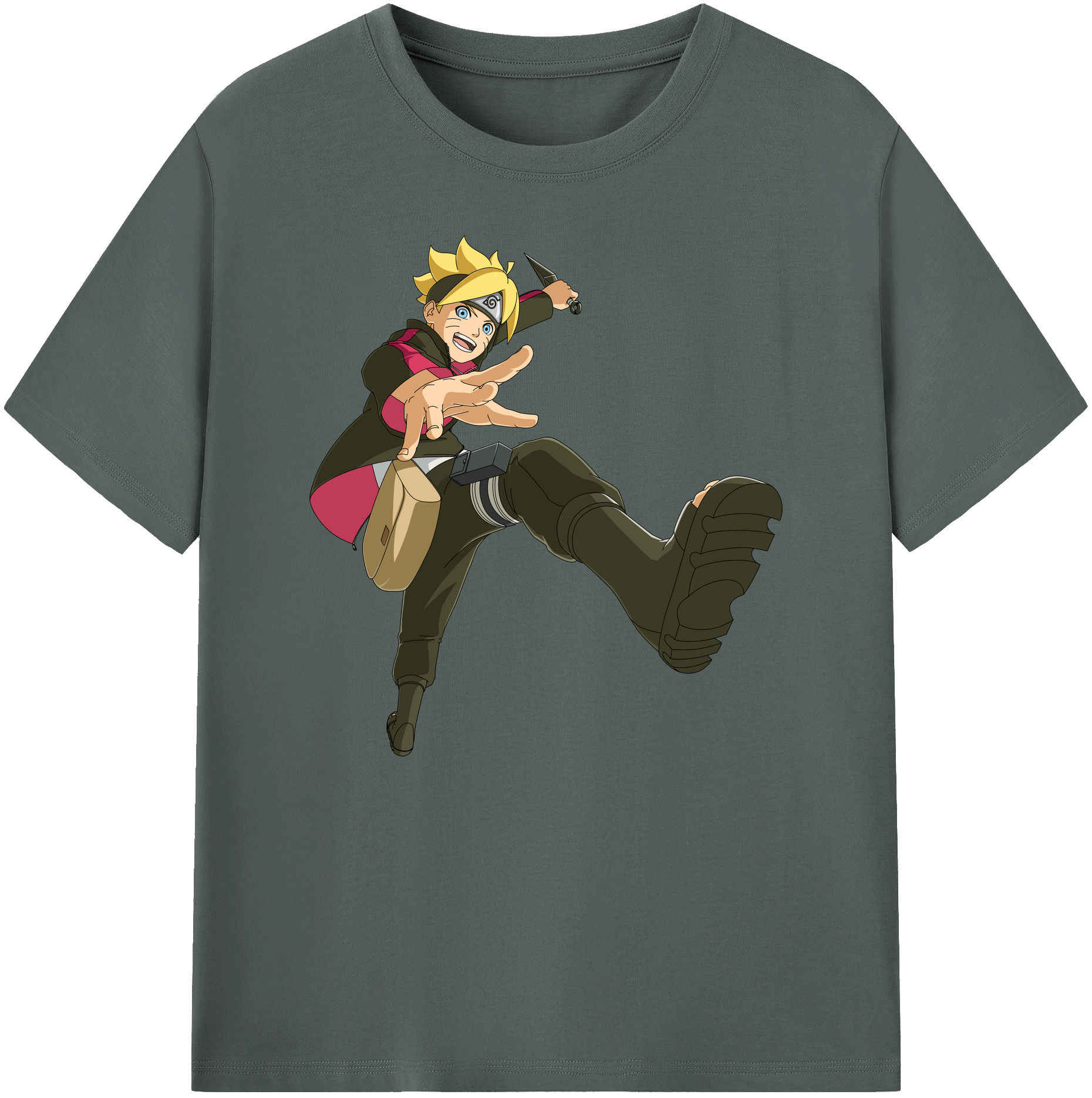 （画像用） NARUTO -ナルト- うずまき ボルト Uzumaki Boruto 綿100％ メンズ半袖Tシャツ｜肌触りやわらか＆通気性